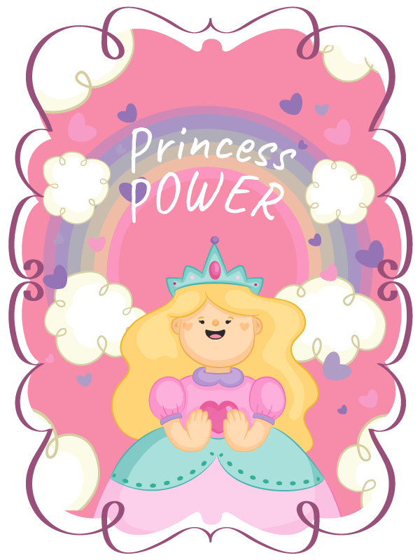 Disney prinsessor på rosa bakgrund vinyl matta - Tenstickers