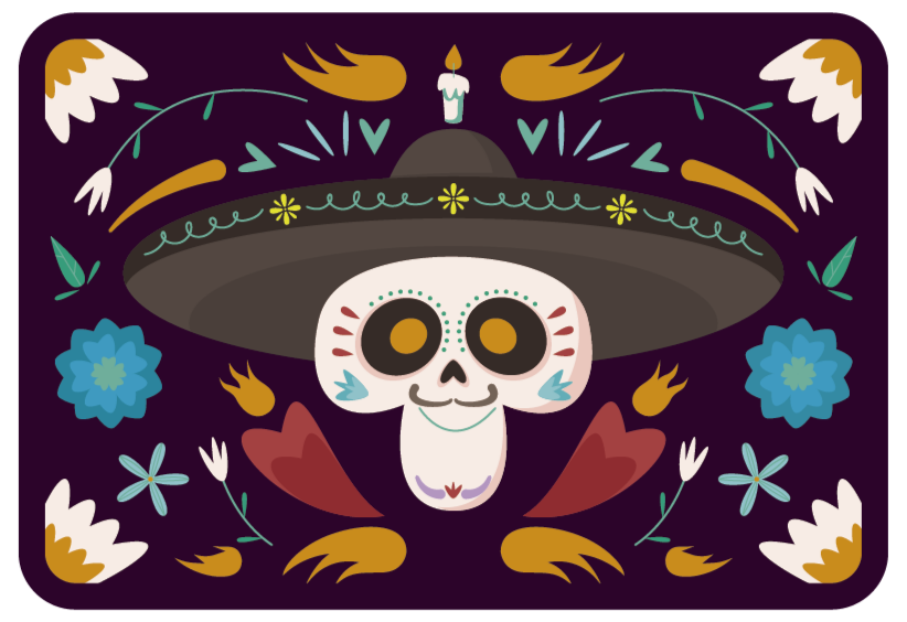 Mexikansk stil halloween mattor - Tenstickers