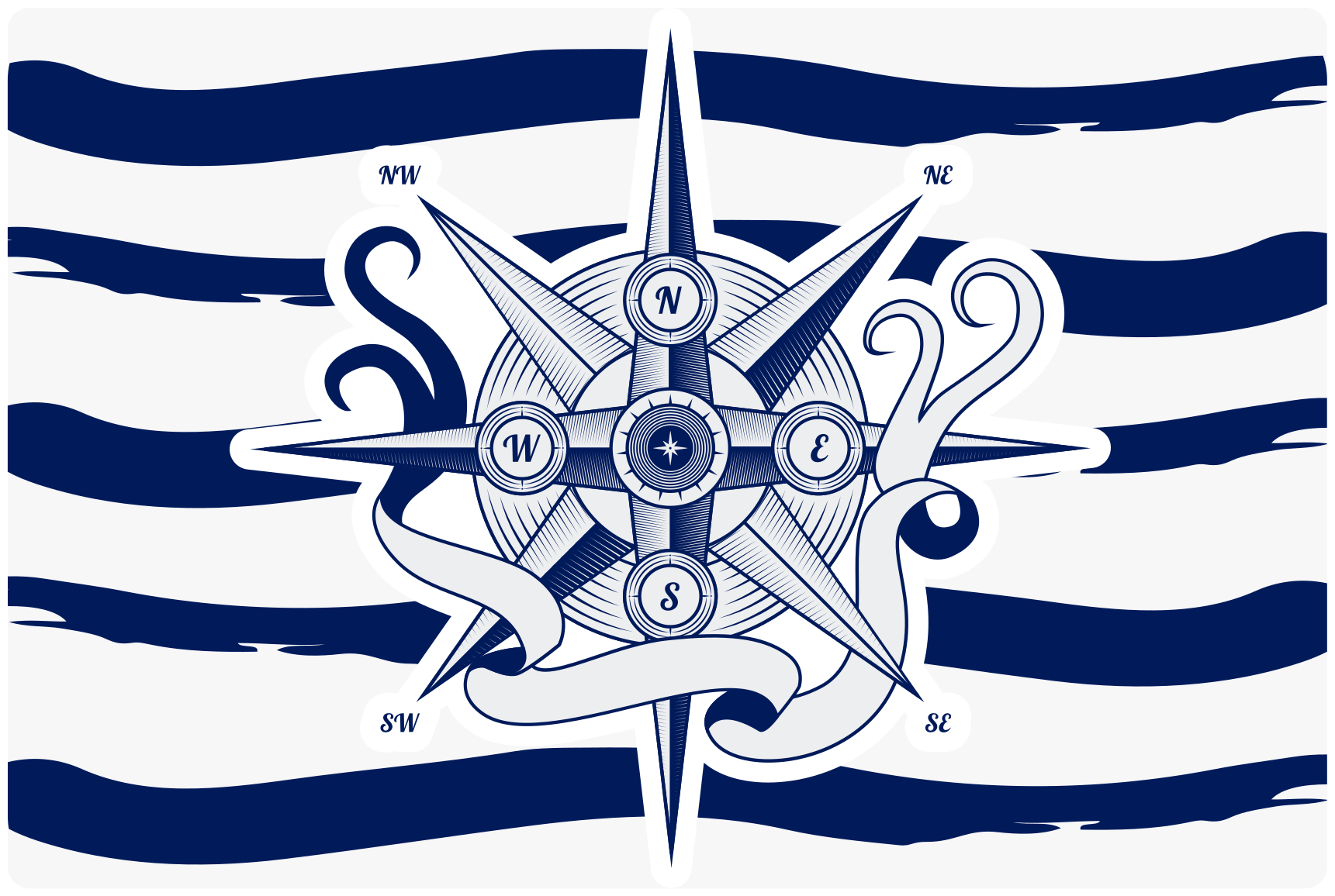 Randig med stora ankarband matta - Tenstickers