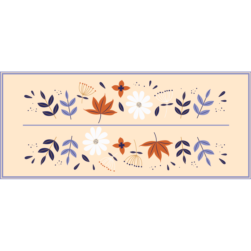 Botanisk motivensemble Vinylmatta blommor och växter - Tenstickers