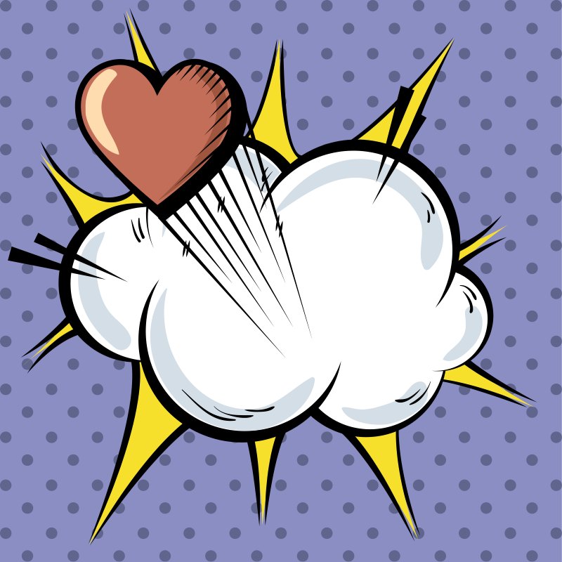 Popkonst komisk vintage matta - Tenstickers