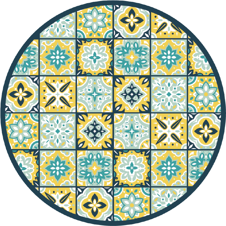 Cirkulär mosaik Vinylmatta Mosaik - Tenstickers