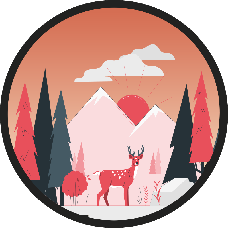 Skogslandskap cirkulär matta - Tenstickers