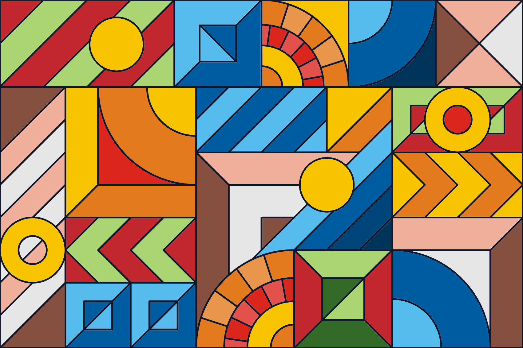 Färgglada mosaik golvplattor - Tenstickers