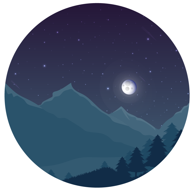 Bergig natt Vinylmatta natur - Tenstickers