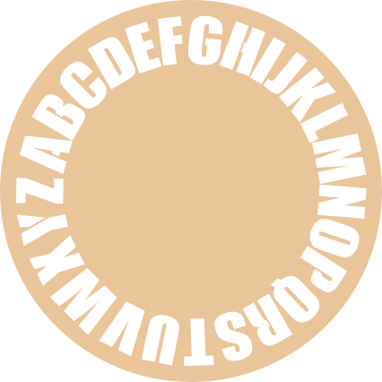 Alfabetet cirkulär layout Vinylmatta alfabet - Tenstickers