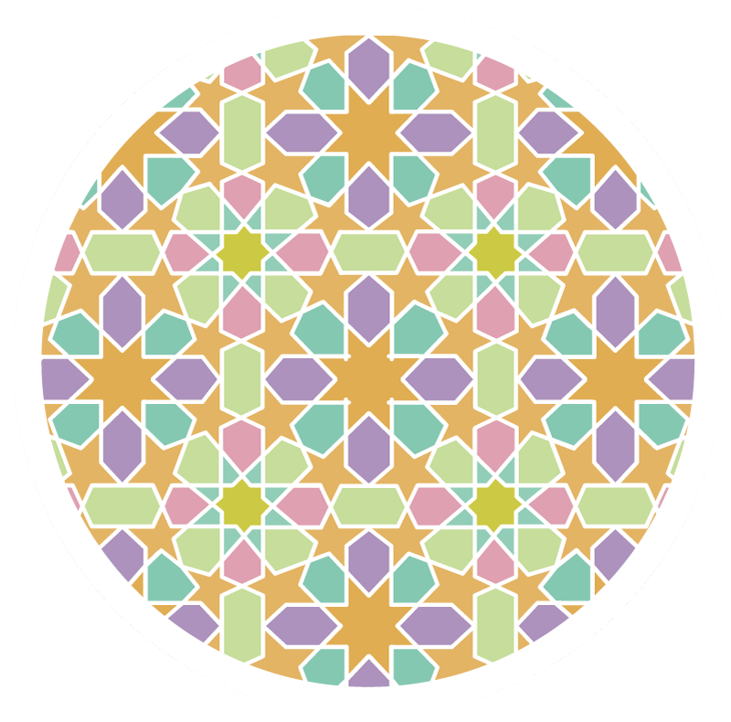 Stjärnmosaikcirkel Vinylmatta geometrisk - Tenstickers