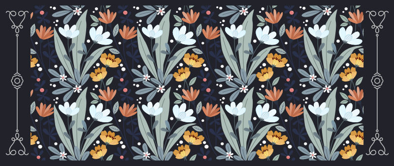 Vintage blommor matta - Tenstickers