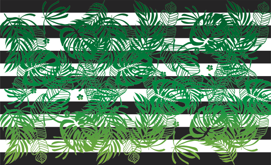 Randig monstera växt natur vinyl matta - Tenstickers