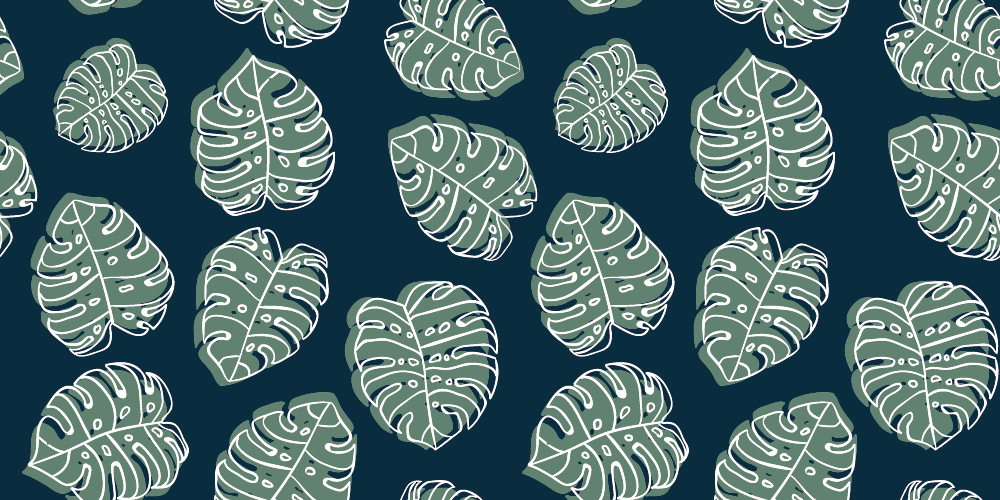 Monstera löv mönster Vinylmatta blommor och växter - Tenstickers