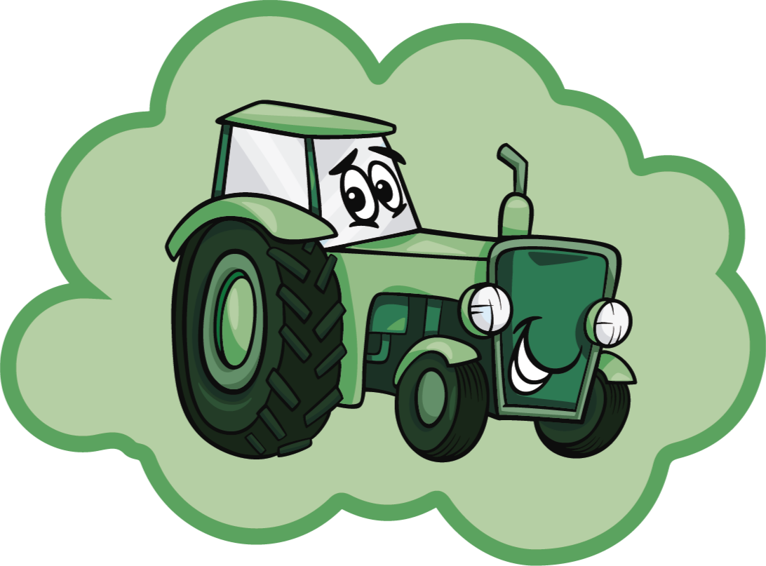 Grön traktor barn vinyl matta - Tenstickers