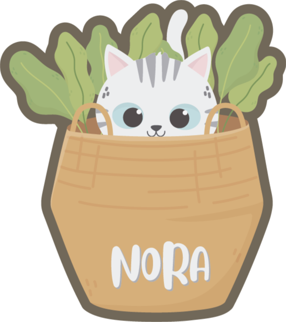 Anpassningsbart vinylmatta husdjur i en korg - Tenstickers