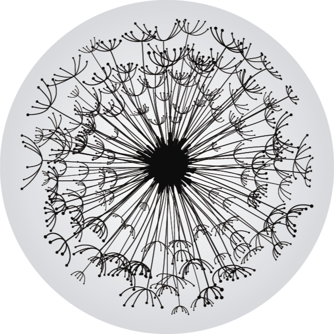 Rund vinylmatta med lövblommamatta - Tenstickers