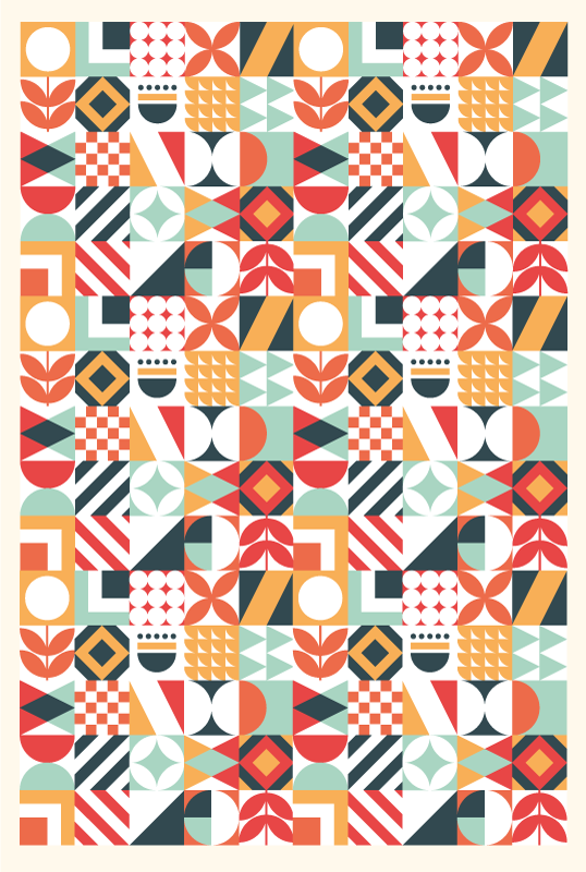 Symmetrisk mosaik Vinylmatta geometrisk - Tenstickers