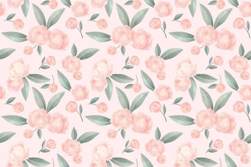Rosa blommor matta design - Tenstickers