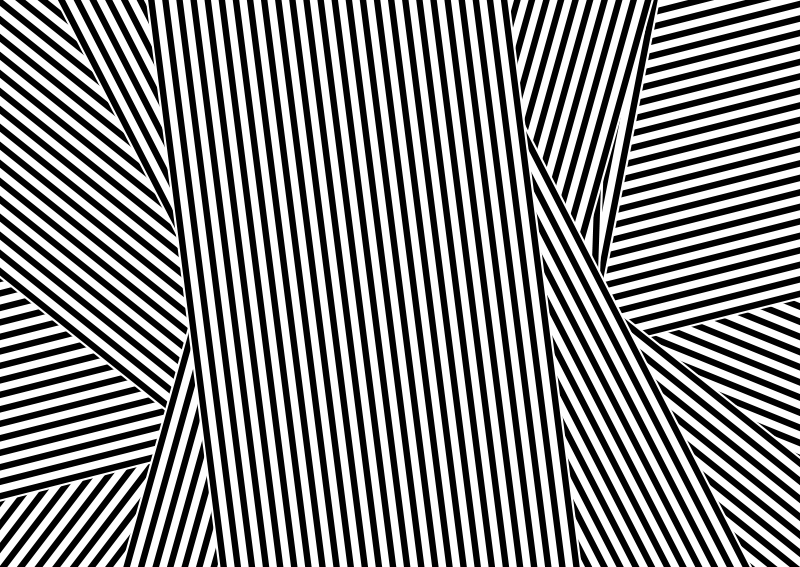 Svartvit randig vinylmatta för vardagsrum - Tenstickers