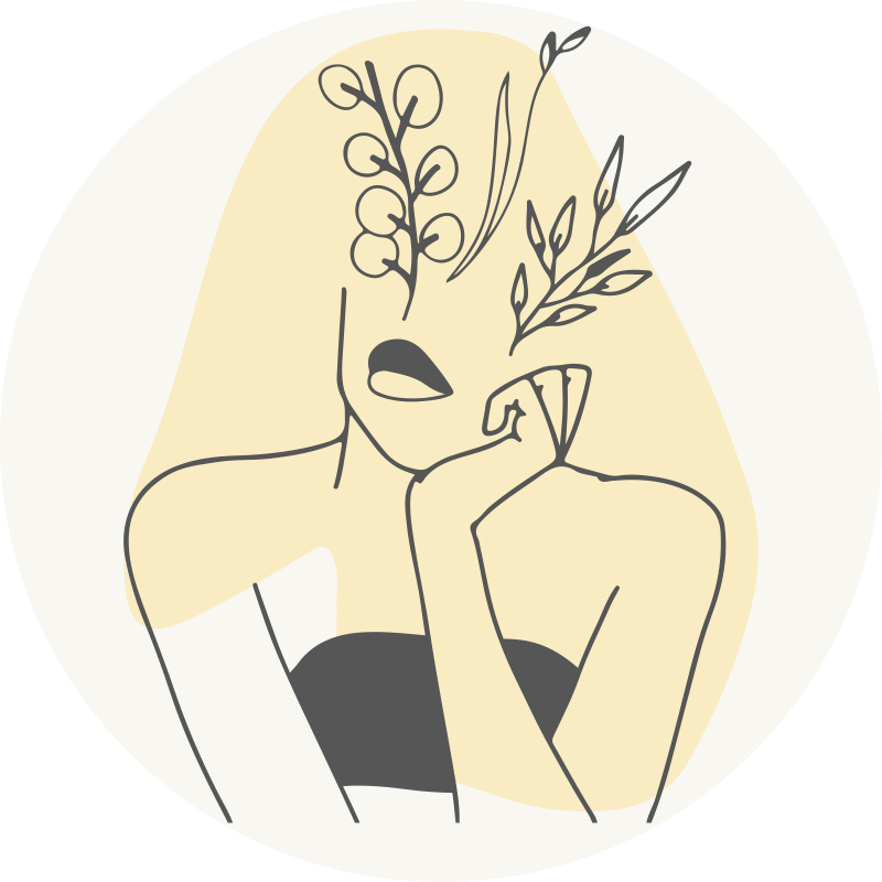 Kvinnor elegant linje konst stil modern matta - Tenstickers