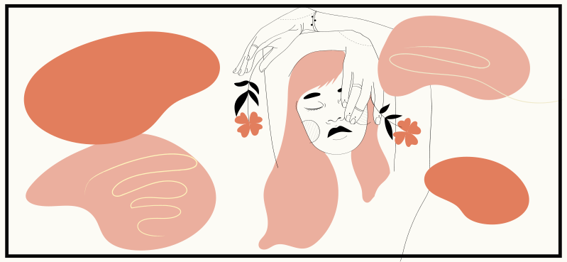 Abstrakt ansiktskonst Vinylmatta minimalistisk - Tenstickers