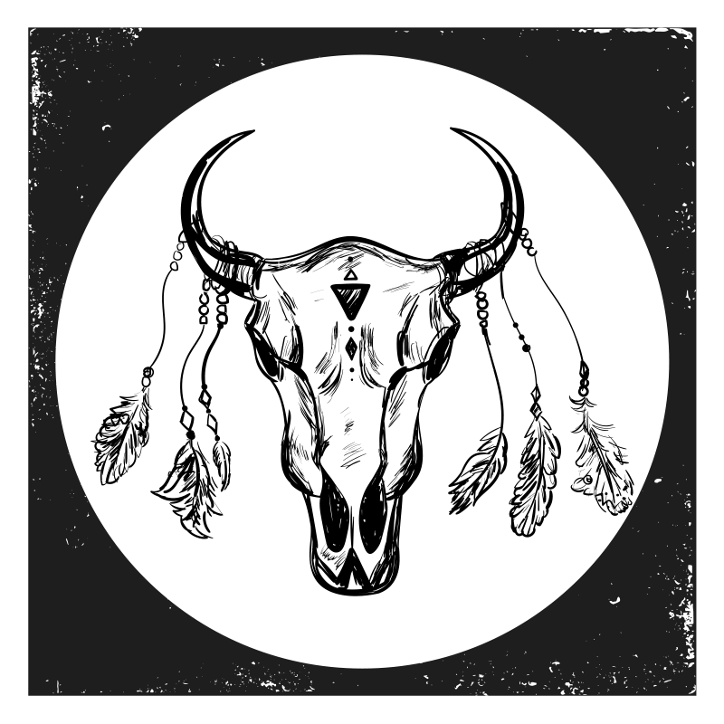 Bohemisk skalle Vinylmatta djur - Tenstickers