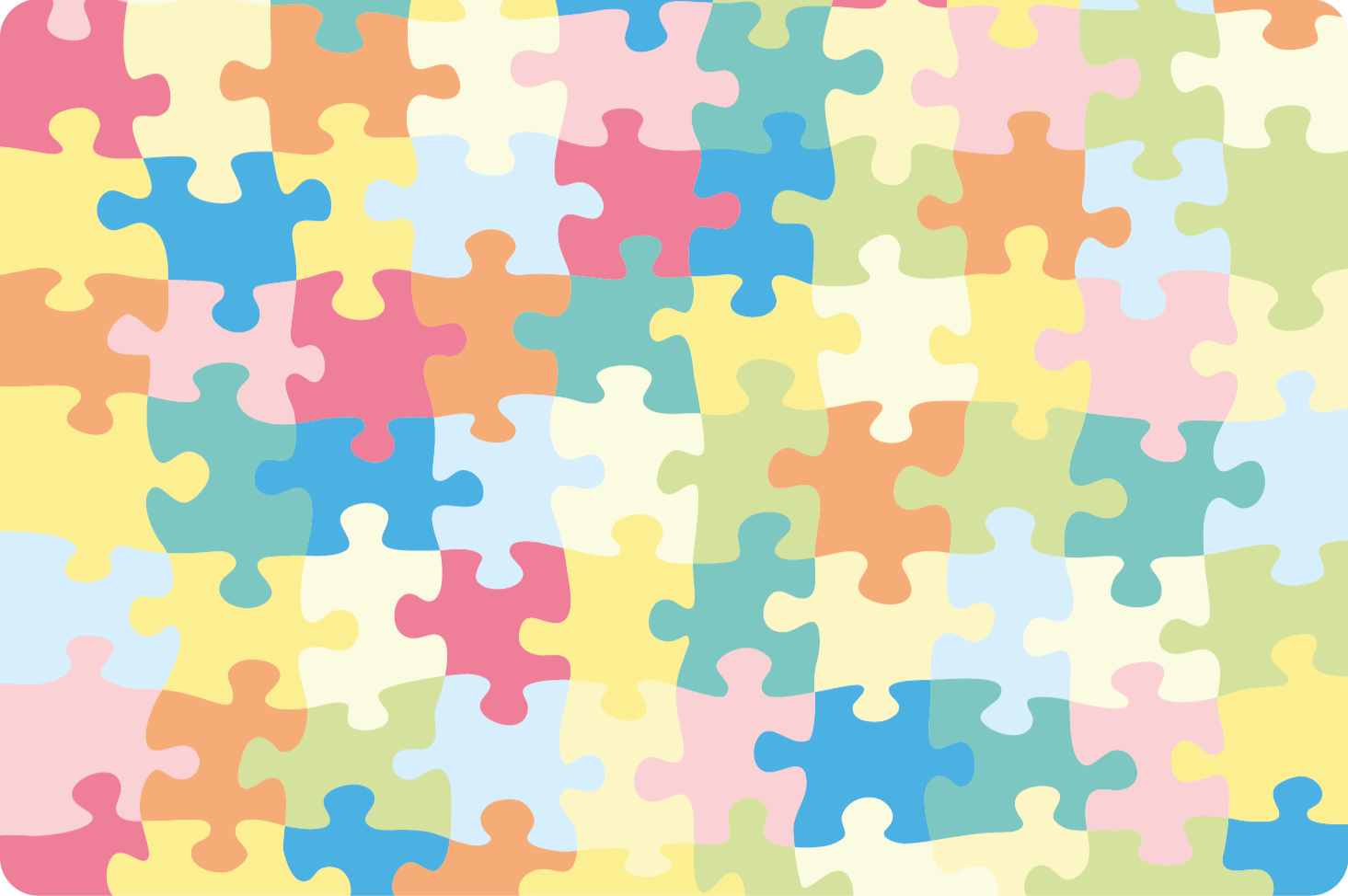 Färgglada pusselbitar barn vinyl matta - Tenstickers