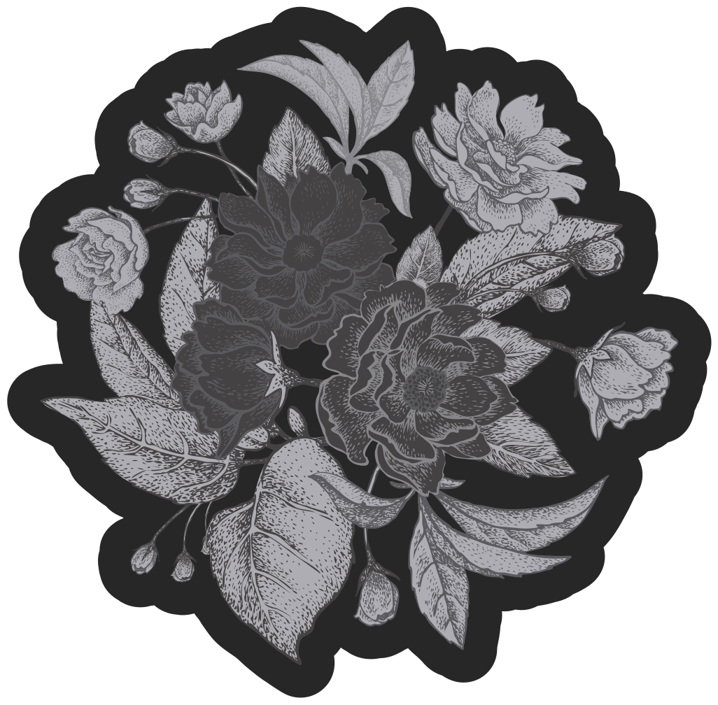 Orientaliska blommor vinyl matta - Tenstickers