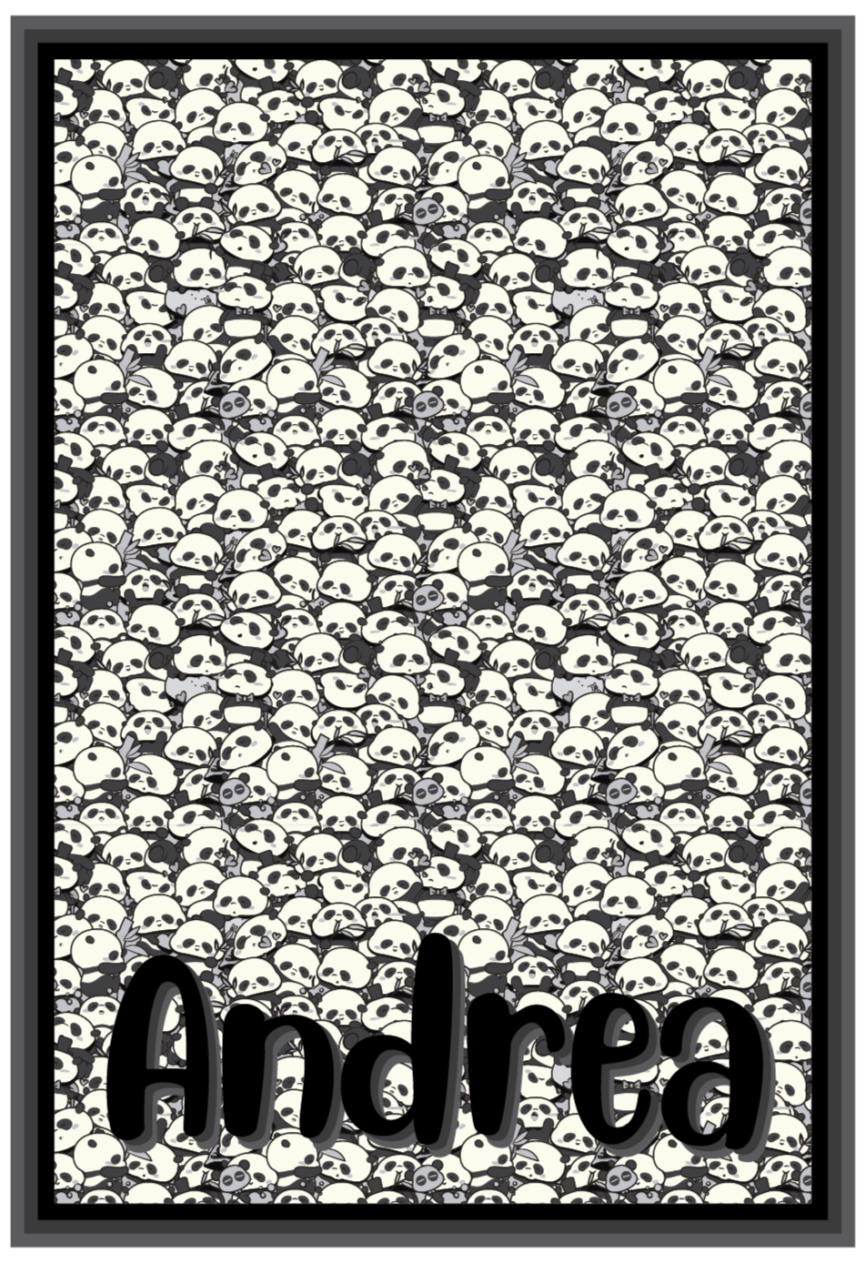 Vackra pandor med namn djur matta - Tenstickers