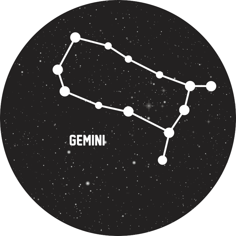 Stjärntecken gemini modern matta - Tenstickers