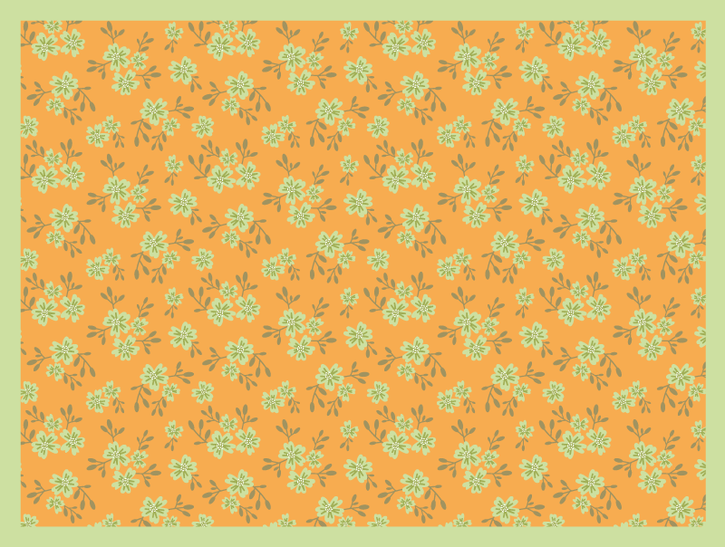 Vintage blommor gul färg blommor matta - Tenstickers