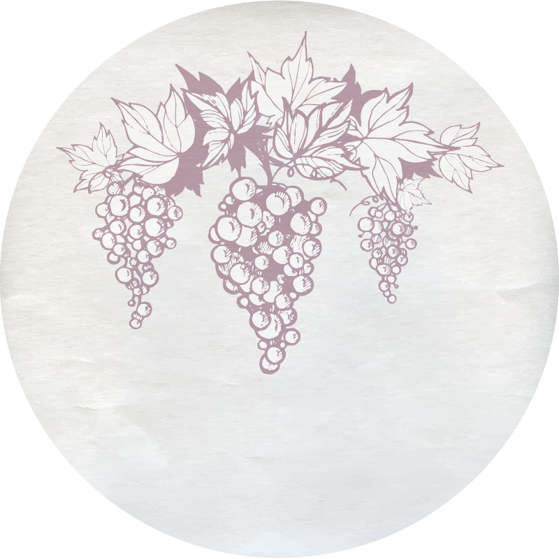 Druvor botaniska emblem Vinylmatta blommor och växter - Tenstickers