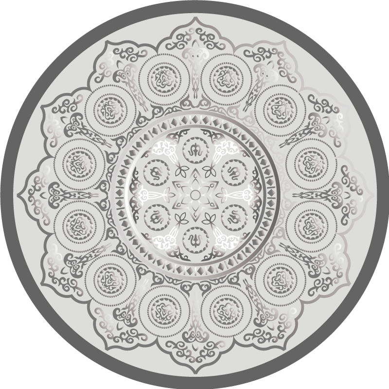 Grå mandala mönster mandala vinyl matta - Tenstickers