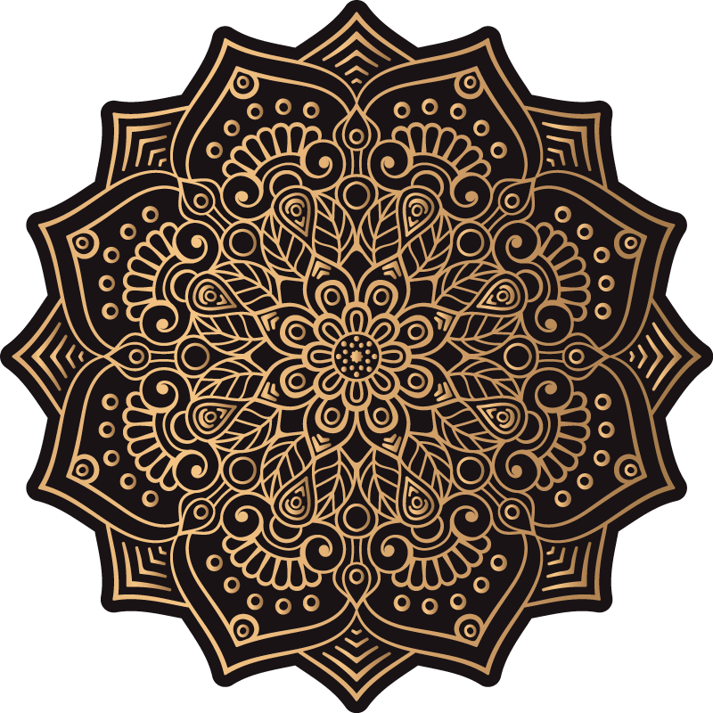 Gyllene mandala vinylmatta - Tenstickers