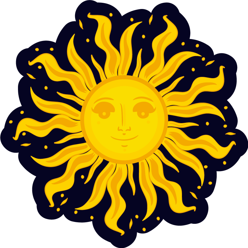 Boho sun etnisk vinylmatta - Tenstickers