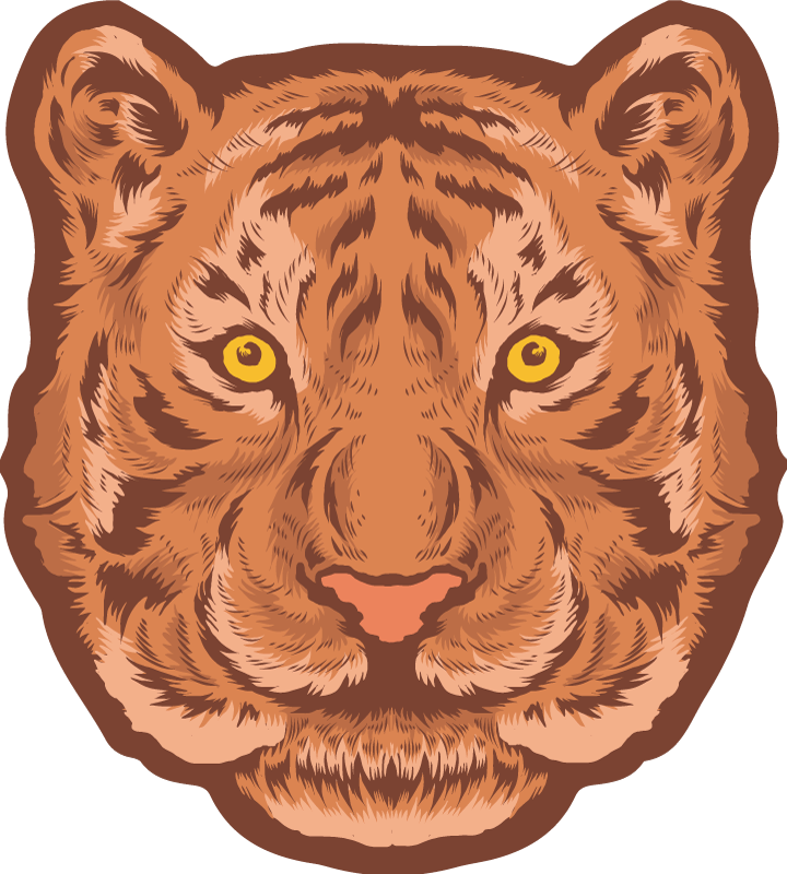 Tiger emblem djur vinyl matta - Tenstickers