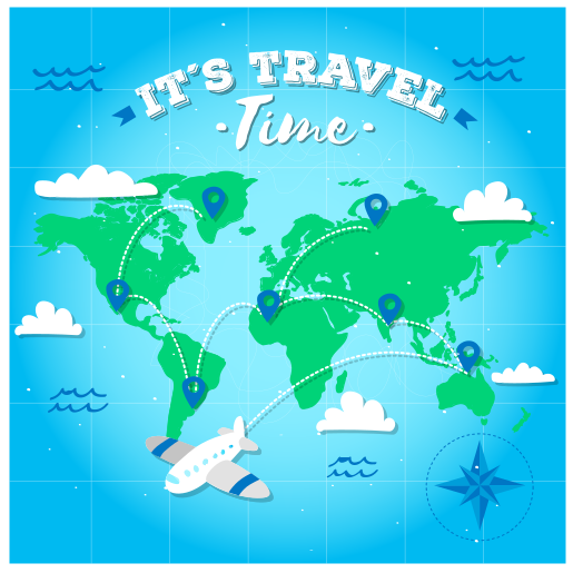 Utforskning av världskartan Vinylmatta Världskarta - Tenstickers