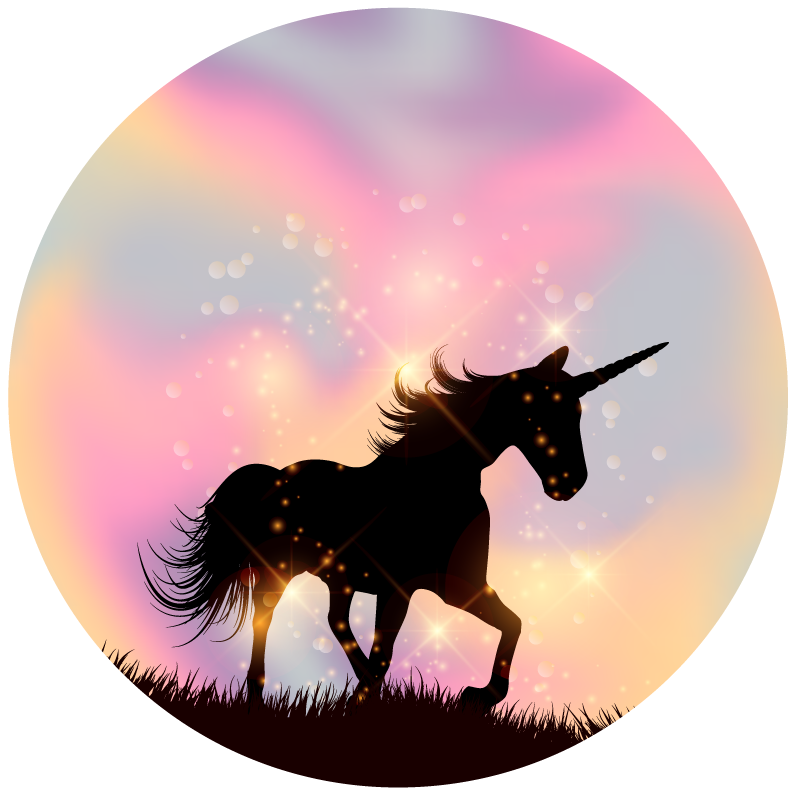 Unicorn hologram lutning bakgrund djur matta - Tenstickers
