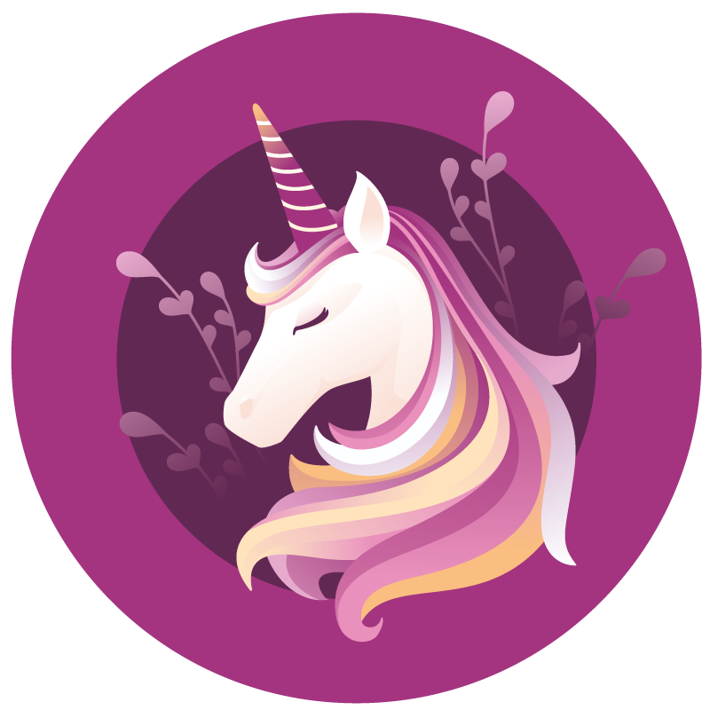 Elegant unicorn ansikte djur matta - Tenstickers