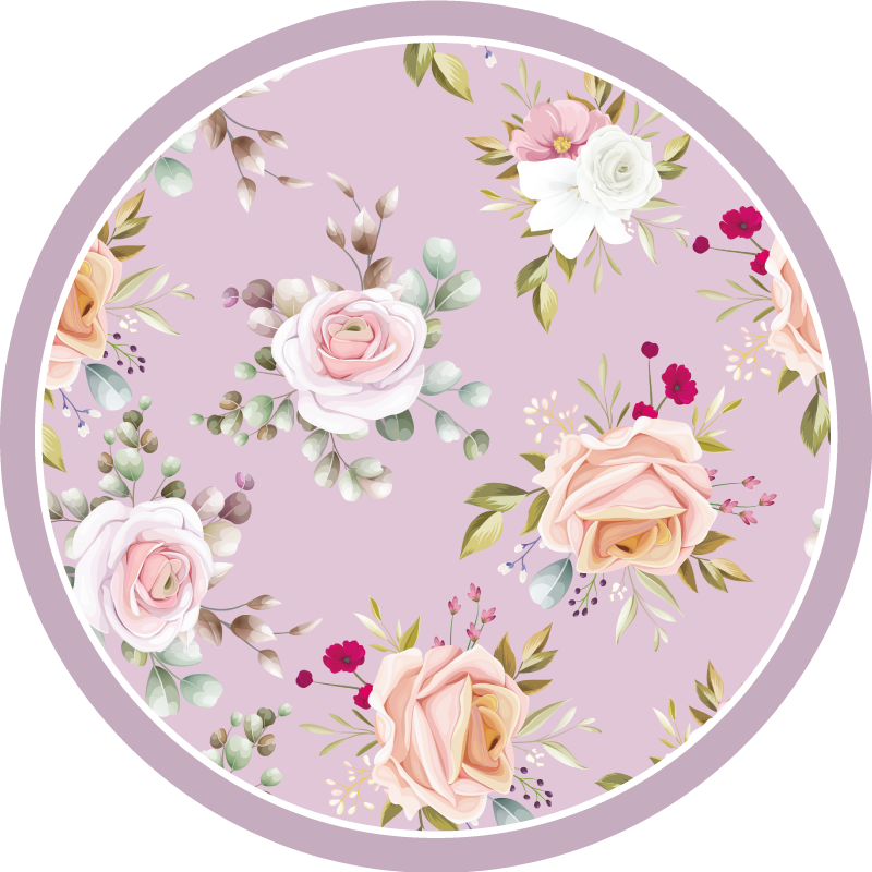 Rosa blommönster sovrumsmatta - Tenstickers