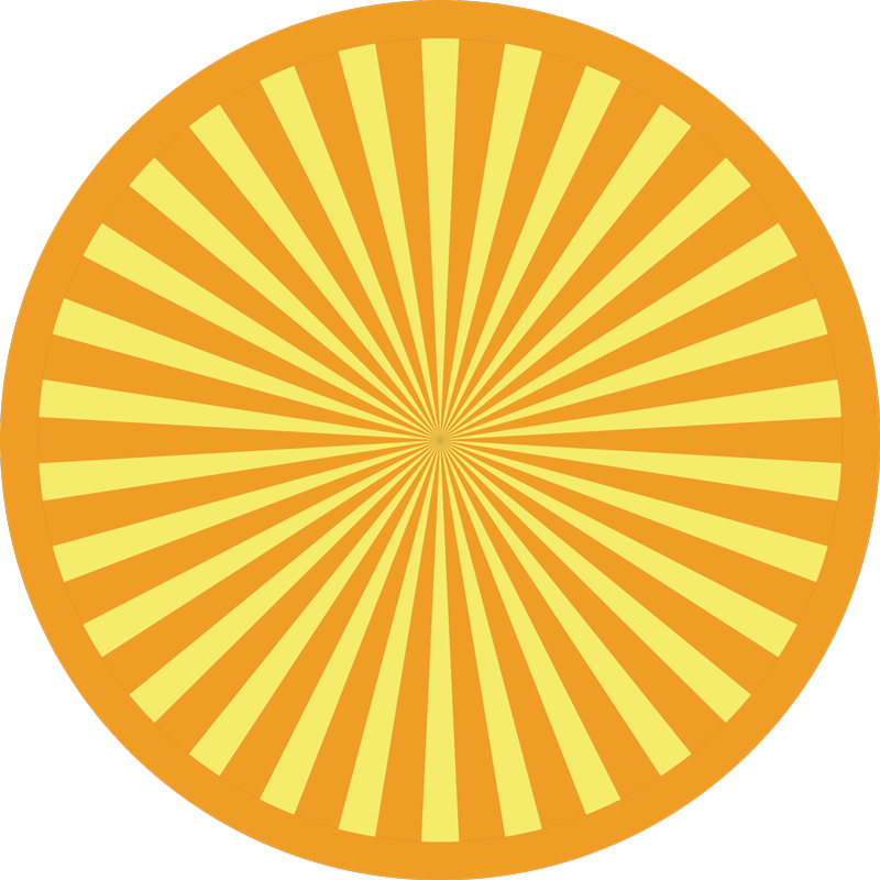 Sunburst cirkulär array Vinlymatta randiga - Tenstickers