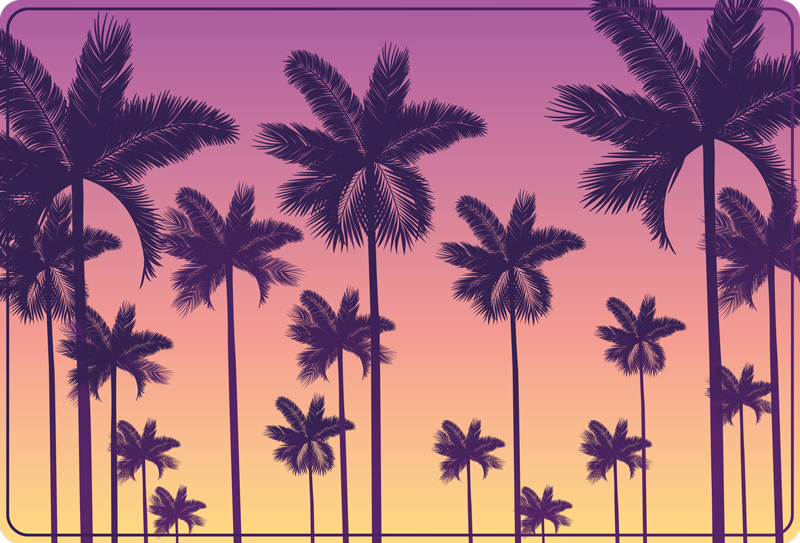 Solnedgång palmer natur vinyl matta - Tenstickers