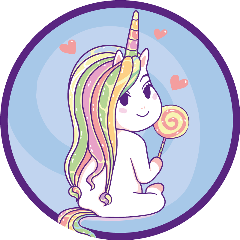 Anime unicorn djur vinyl matta - Tenstickers