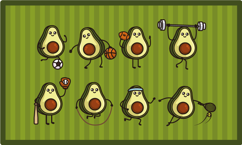 Anime avokado barn vinyl matta - Tenstickers