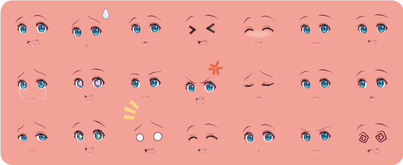 Känslomässiga ansikten aktivitet Vinylmatta Barn - Tenstickers