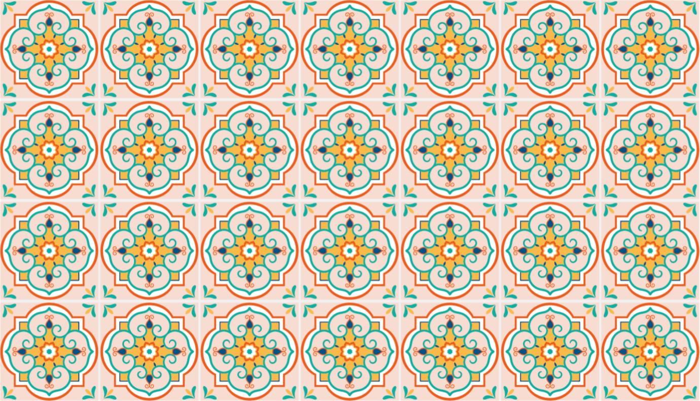 Färgglada mosaikplattor vinylmattor - Tenstickers