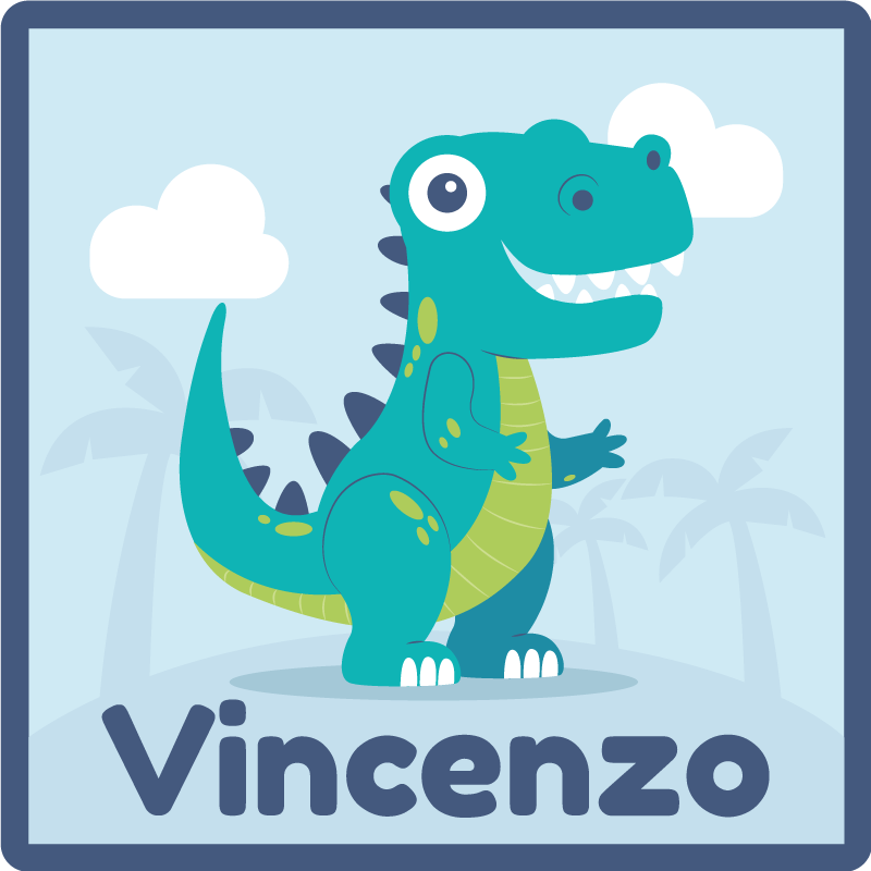 Personlig dinosaurie illustration Vinylmatta daghem - Tenstickers