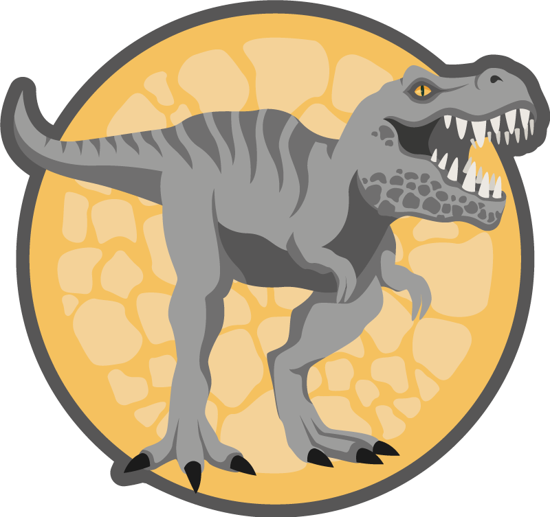 T-rex bakgrund handdragen djurmatta - Tenstickers