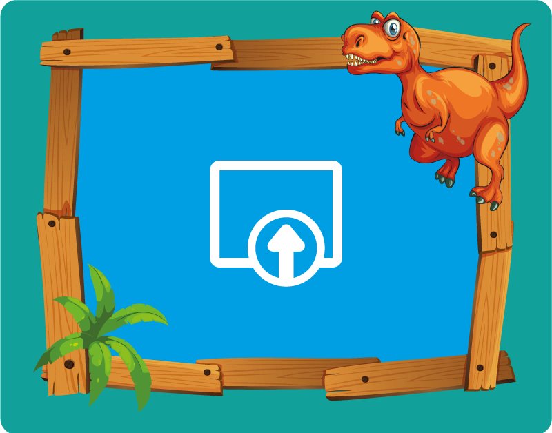 Dinosaurier med trästomme barn vinyl matta - Tenstickers