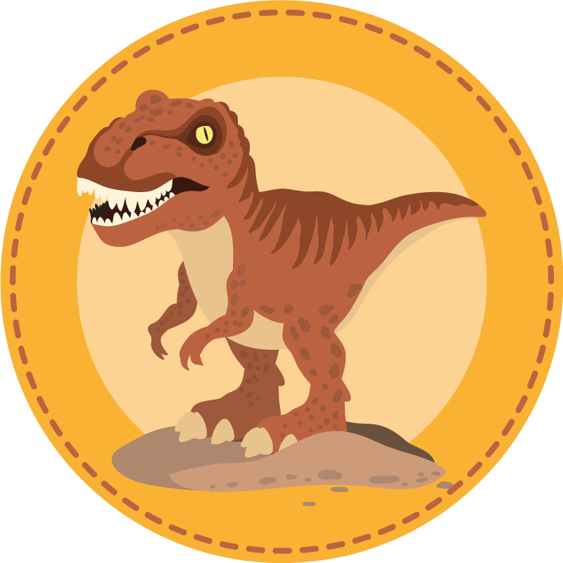 Orange dinosaurie bakgrundsdjur matta - Tenstickers
