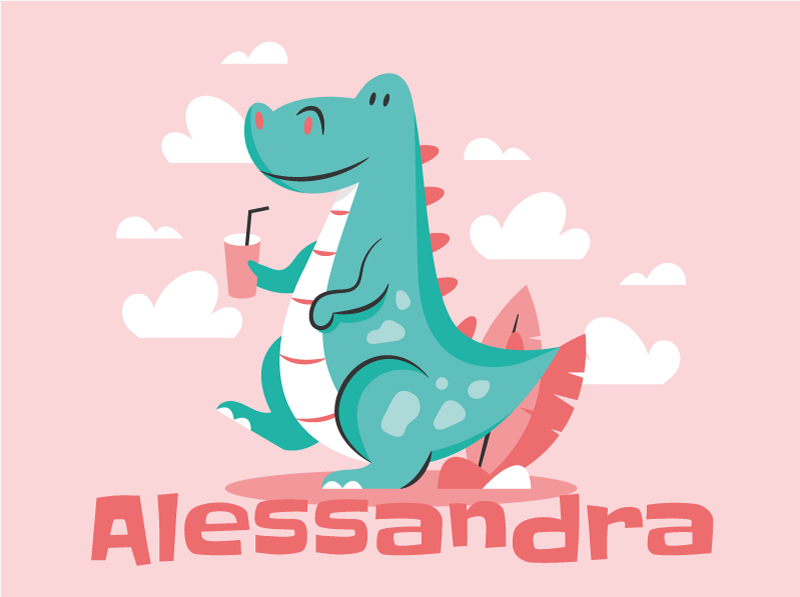 Personlig drake Vinylmatta namn - Tenstickers