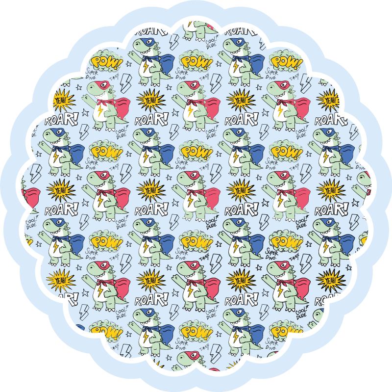 Superhjälte dinos Vinylmatta Barn - Tenstickers