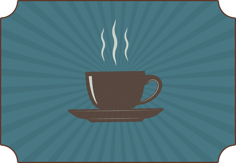 Espresso kaffekopp blå bakgrund modern matta - Tenstickers